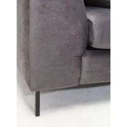 KARE Design Sofas & Couches-Ecksofa Gianni Velvet Grau Rechts Schwarz