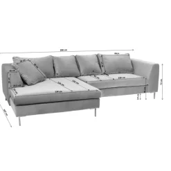 KARE Design Sofas & Couches-Ecksofa Gianni Velvet Grau Rechts Schwarz