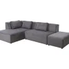 KARE Design Sofas & Couches-Ecksofa Infinity Ottomane Cord Grau Links