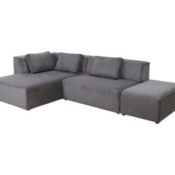 KARE Design Sofas & Couches-Ecksofa Infinity Ottomane Cord Grau Links