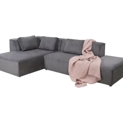 KARE Design Sofas & Couches-Ecksofa Infinity Ottomane Cord Grau Links