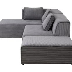 KARE Design Sofas & Couches-Ecksofa Infinity Ottomane Cord Grau Links