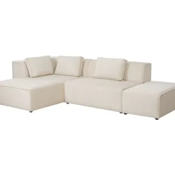 KARE Design Sofas & Couches-Ecksofa Infinity Ottomane Cord Creme Links