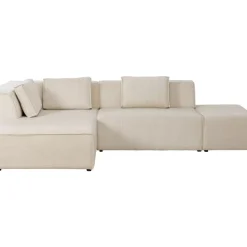 KARE Design Sofas & Couches-Ecksofa Infinity Ottomane Cord Creme Links