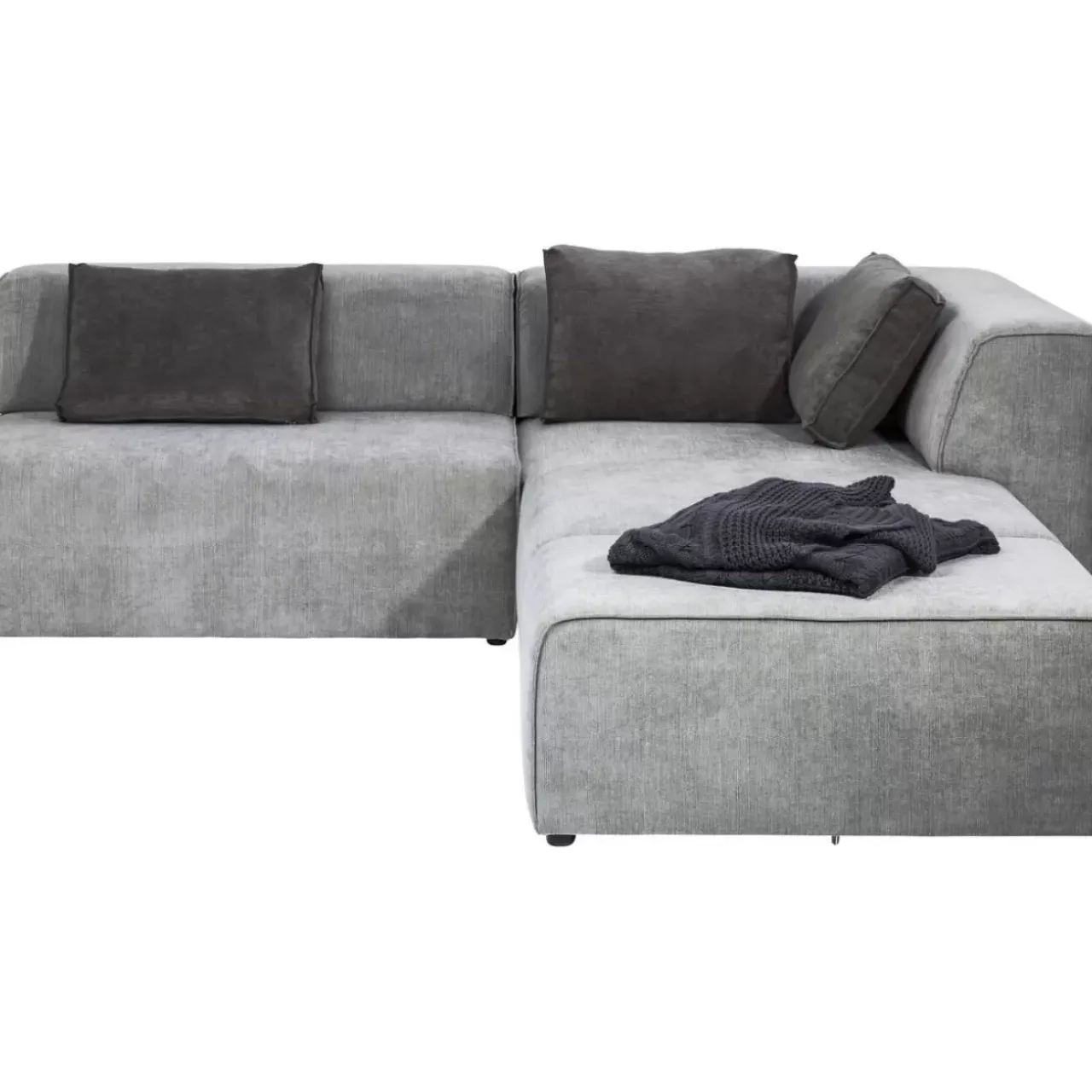 KARE Design Sofas & Couches-Ecksofa Infinity Ottomane Grau Rechts