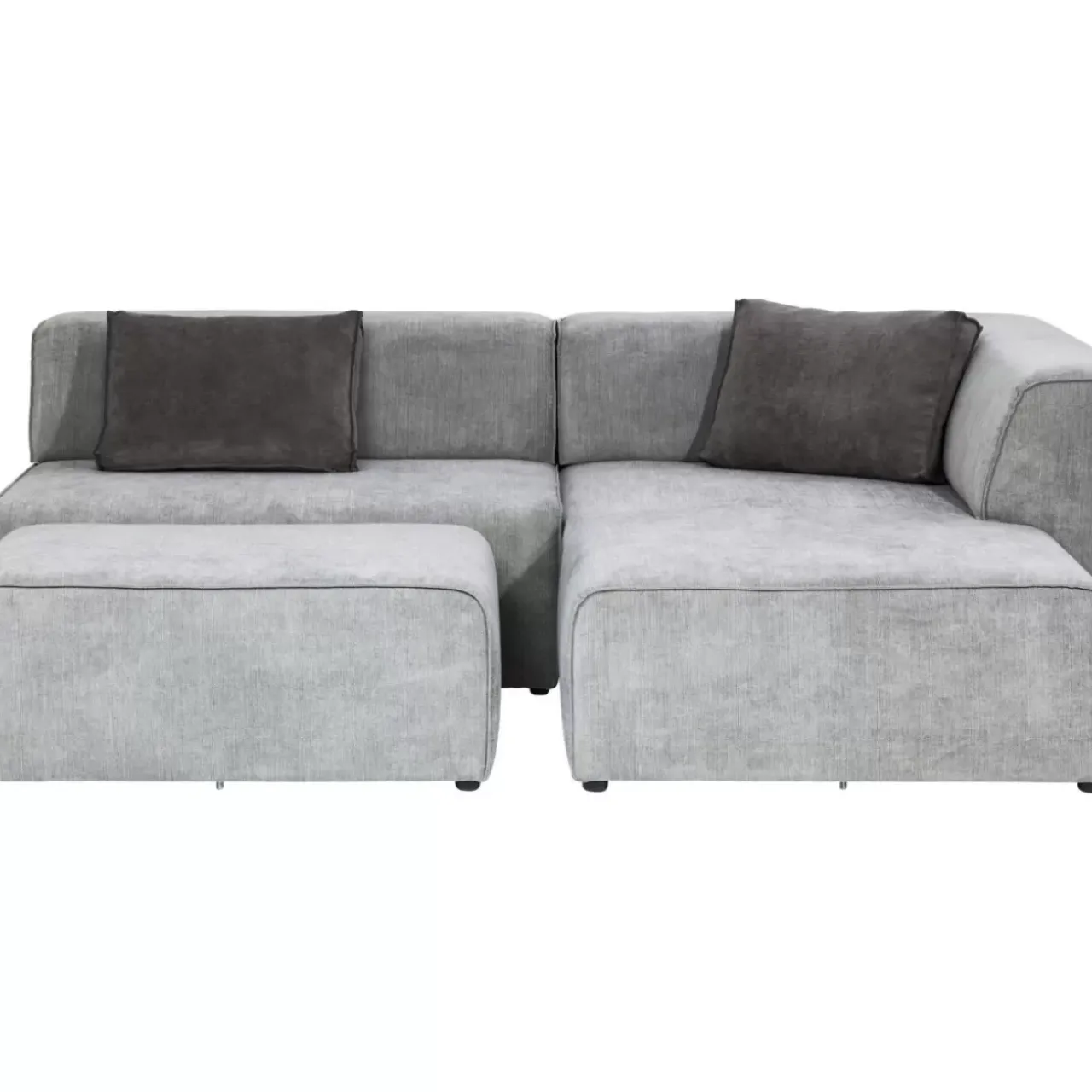 KARE Design Sofas & Couches-Ecksofa Infinity Ottomane Grau Rechts