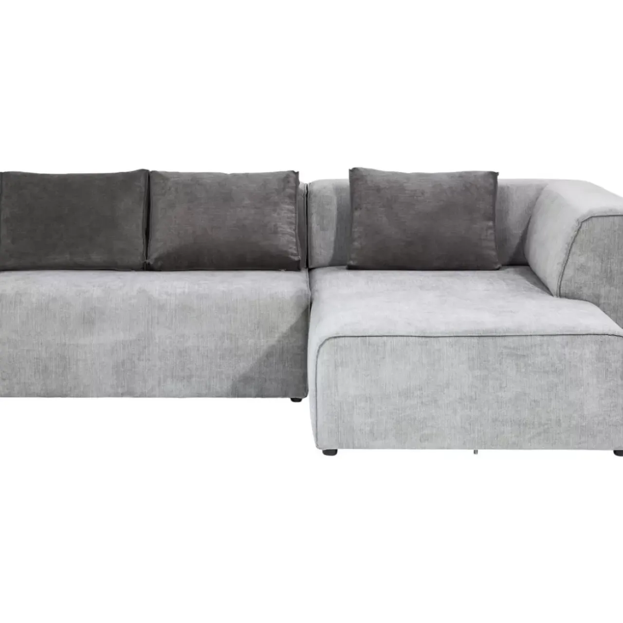 KARE Design Sofas & Couches-Ecksofa Infinity Ottomane Grau Rechts