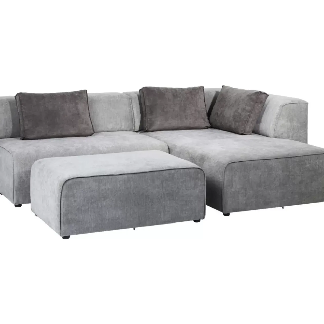 KARE Design Sofas & Couches-Ecksofa Infinity Ottomane Grau Rechts