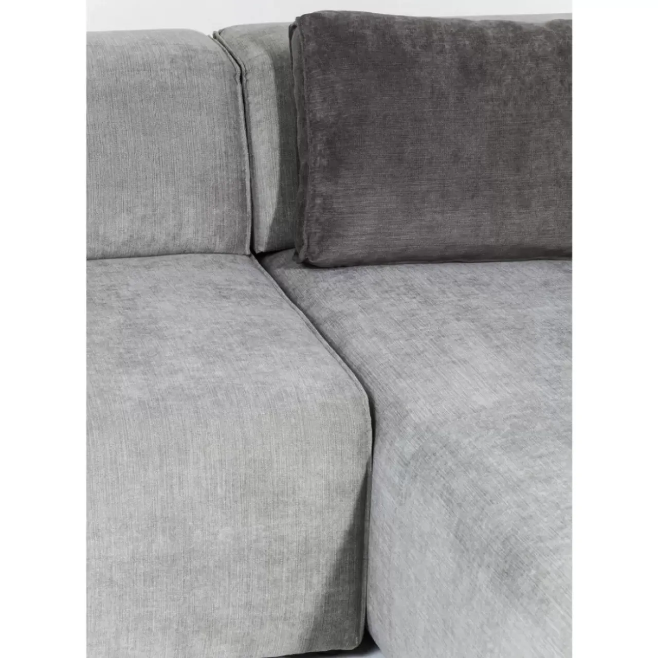 KARE Design Sofas & Couches-Ecksofa Infinity Ottomane Grau Rechts