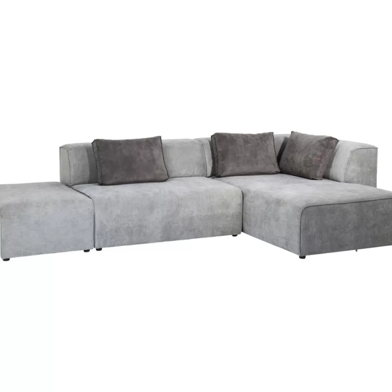 KARE Design Sofas & Couches-Ecksofa Infinity Ottomane Grau Rechts