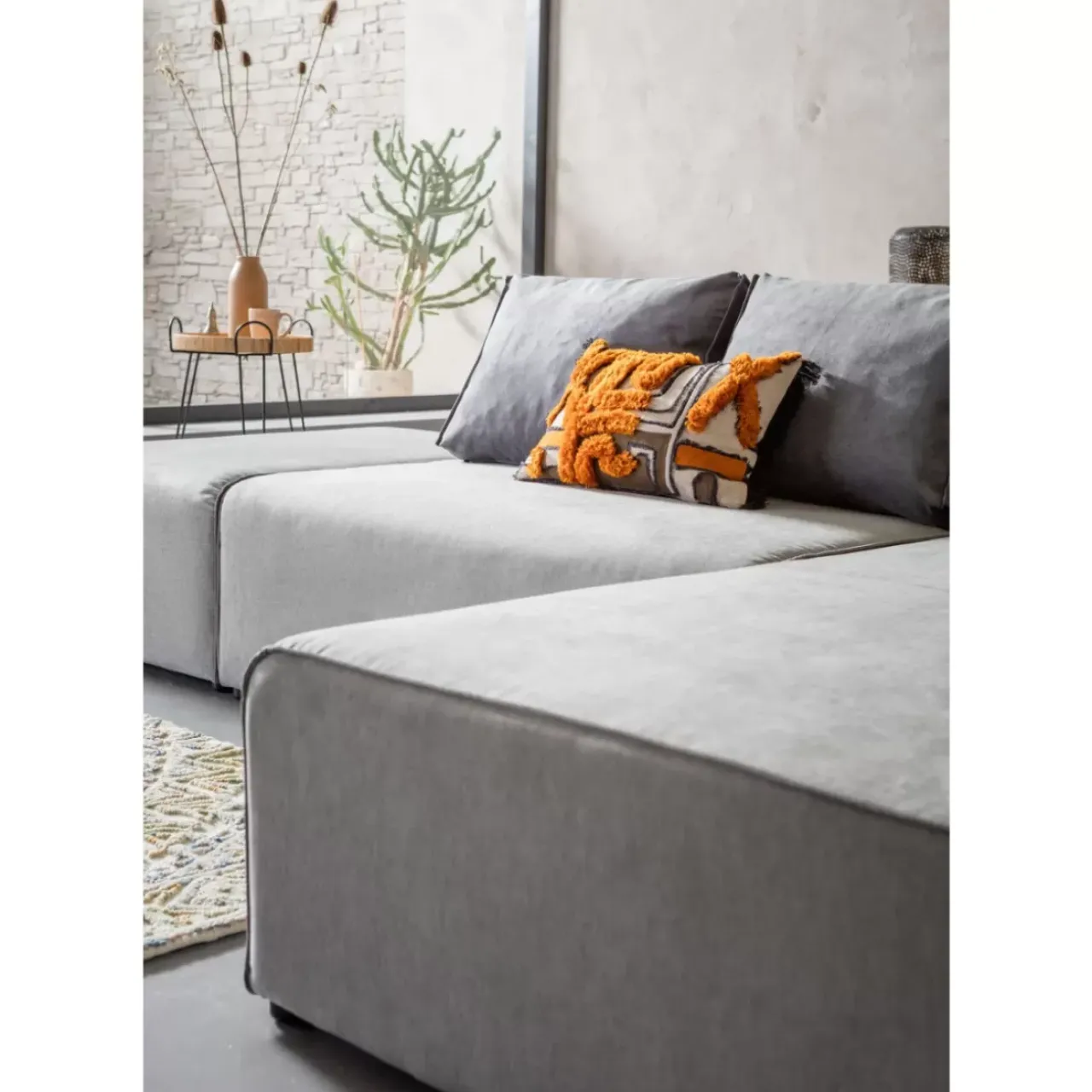 KARE Design Sofas & Couches-Ecksofa Infinity Ottomane Grau Rechts