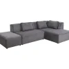 KARE Design Sofas & Couches-Ecksofa Infinity Ottomane Cord Grau Rechts