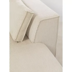 KARE Design Sofas & Couches-Ecksofa Infinity Ottomane Cord Creme Rechts