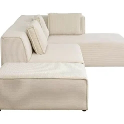KARE Design Sofas & Couches-Ecksofa Infinity Ottomane Cord Creme Rechts