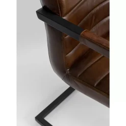 KARE Design Stühle-Freischwinger Lola Leder Braun