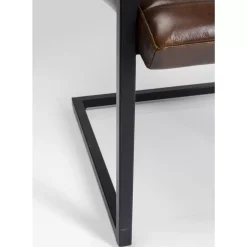KARE Design Stühle-Freischwinger Lola Leder Braun