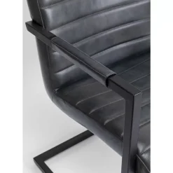 KARE Design Stühle-Freischwinger Lola Leder Grau