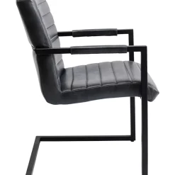 KARE Design Stühle-Freischwinger Lola Leder Grau