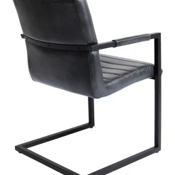 KARE Design Stühle-Freischwinger Lola Leder Grau