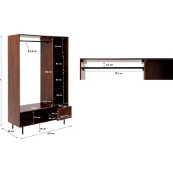 KARE Design Kleinmöbel & Sonstiges-Garderobenschrank Ravello 185X120