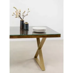 KARE Design Tische-Gestell Tavola Cross Messing (2/Set)