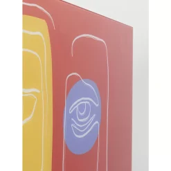 KARE Design Bilder-Glasbild Art Face Rot 100X100Cm