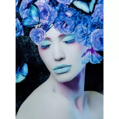 KARE Design Bilder-Glasbild Blue Queen 80X120Cm