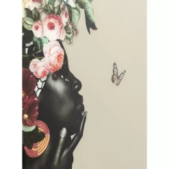 KARE Design Bilder-Glasbild Bouquet Beauty Beige 100X100Cm