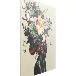 KARE Design Bilder-Glasbild Bouquet Beauty Beige 100X100Cm