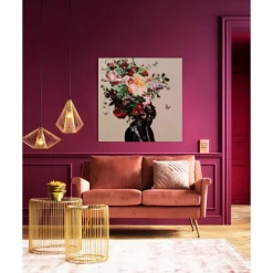 KARE Design Bilder-Glasbild Bouquet Beauty Beige 100X100Cm