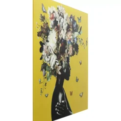 KARE Design Bilder-Glasbild Bouquet Beauty Gelb 100X100Cm