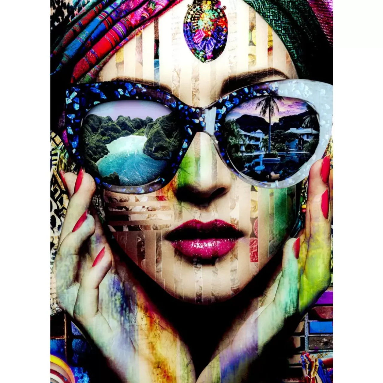 KARE Design Bilder-Glasbild Colorful Artist 80X120Cm