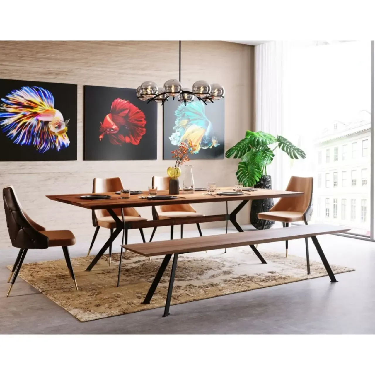 KARE Design Bilder-Glasbild Fire Fish 100X100Cm