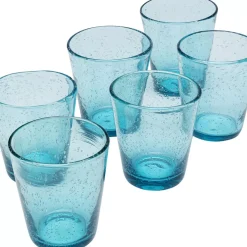KARE Design Geschirr & Tischaccessoires-Glas-Set Bubble Blau (6/Tlg.)