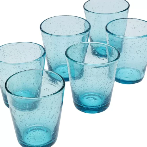 KARE Design Geschirr & Tischaccessoires-Glas-Set Bubble Blau (6/Tlg.)
