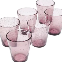 KARE Design Geschirr & Tischaccessoires-Glas-Set Bubble Mauve (6/Tlg.)