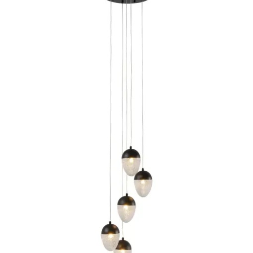 KARE Design Hängeleuchten-Hangeleuchte Frozen 5 Schwarz Matt O35Cm