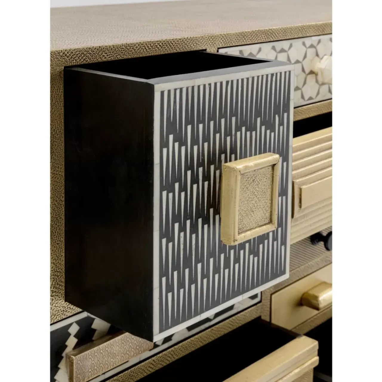 KARE Design Kommoden & Sideboards-Hochkommode Chalet Gold 13 Schube