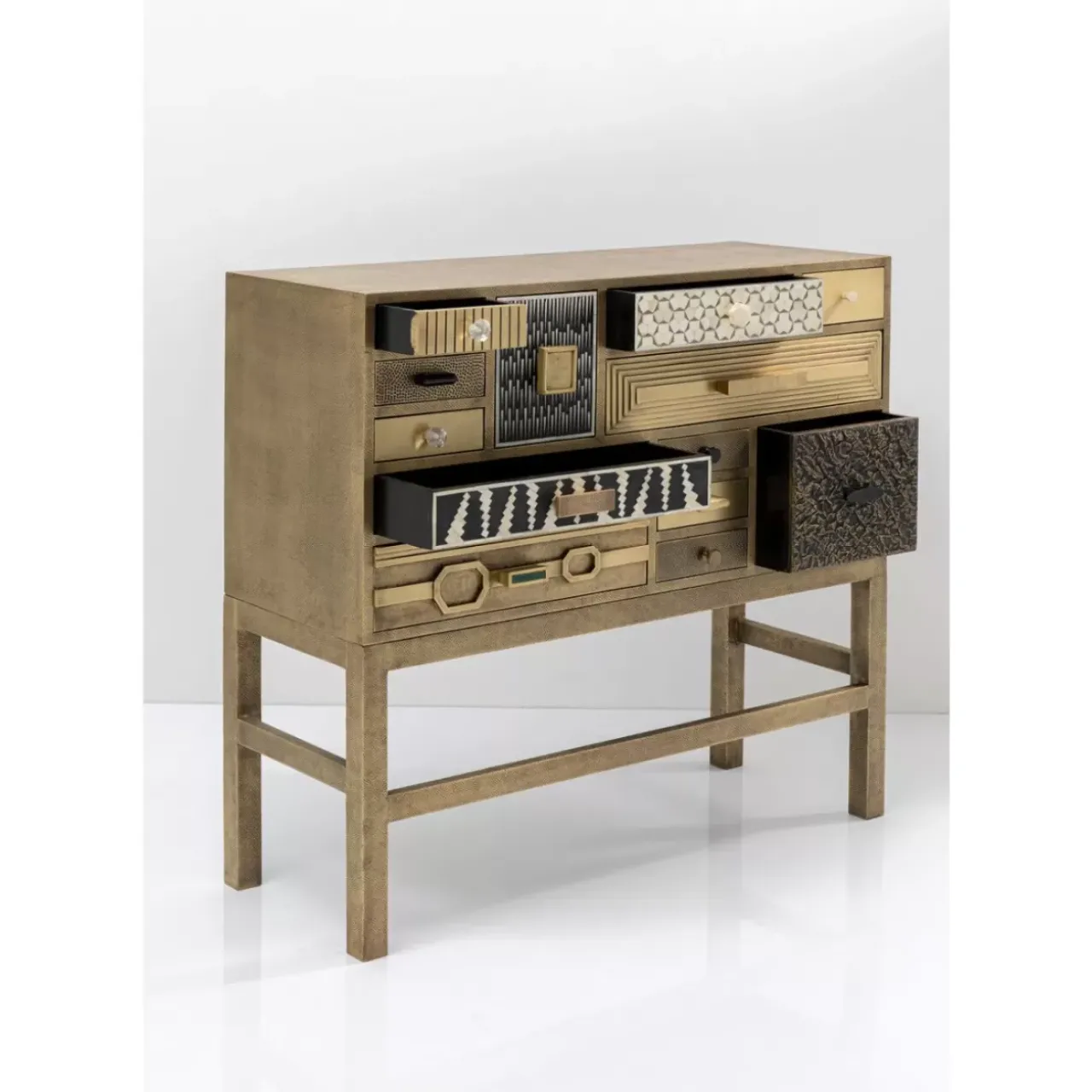 KARE Design Kommoden & Sideboards-Hochkommode Chalet Gold 13 Schube