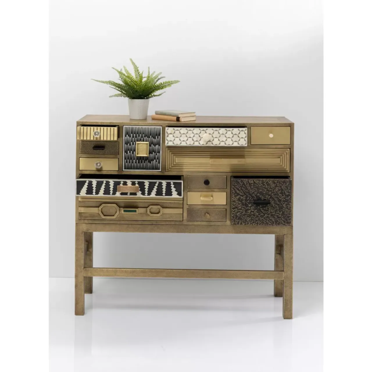 KARE Design Kommoden & Sideboards-Hochkommode Chalet Gold 13 Schube