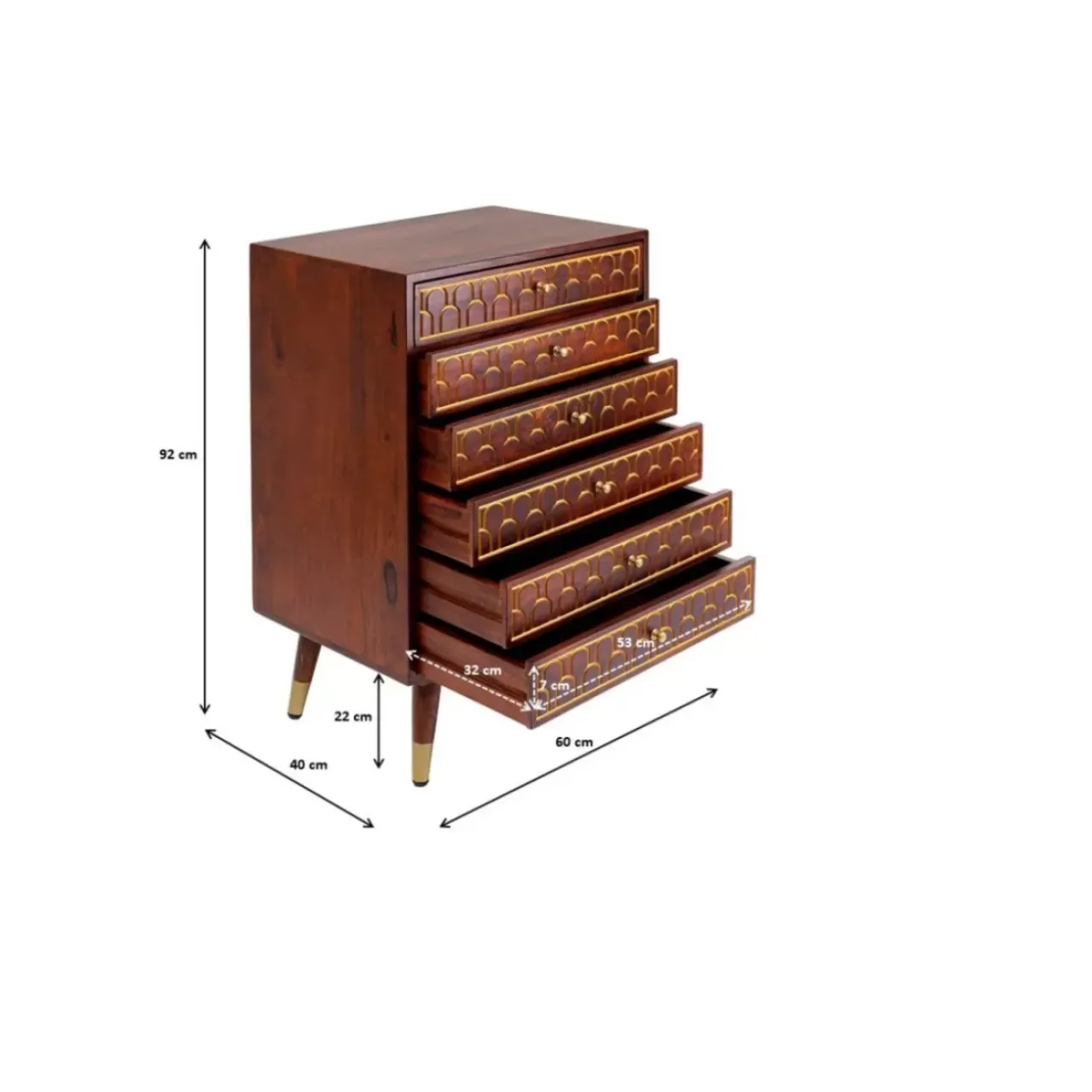 KARE Design Kommoden & Sideboards-Hochkommode Muskat 6 Schube