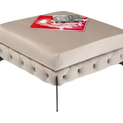 KARE Design Sitzbänke-Hocker Bellissima Velvet Beige 80Cm