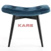 KARE Design Sitzbänke-Hocker Black Vicky Velvet Petrol 46X59Cm
