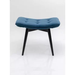 KARE Design Sitzbänke-Hocker Black Vicky Velvet Petrol 46X59Cm