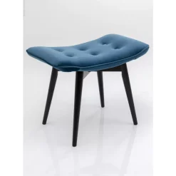 KARE Design Sitzbänke-Hocker Black Vicky Velvet Petrol 46X59Cm