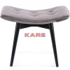 KARE Design Sitzbänke-Hocker Black Vicky Velvet Grau 46X59Cm