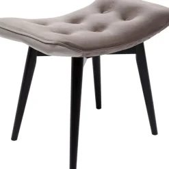 KARE Design Sitzbänke-Hocker Black Vicky Velvet Grau 46X59Cm