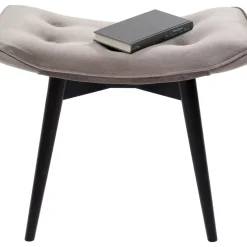 KARE Design Sitzbänke-Hocker Black Vicky Velvet Grau 46X59Cm