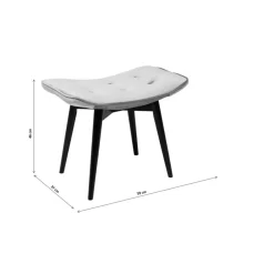 KARE Design Sitzbänke-Hocker Black Vicky Velvet Grau 46X59Cm