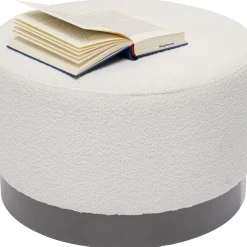 KARE Design Sitzbänke-Hocker Cherry Boucle Creme Smoke O55Cm